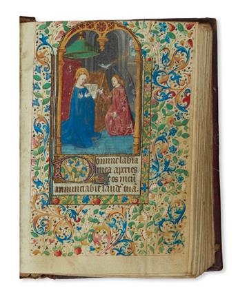 (MANUSCRIPT.)  Illuminated Book of Hours in Latin on vellum, with 12 miniatures.  France, mid-15th century